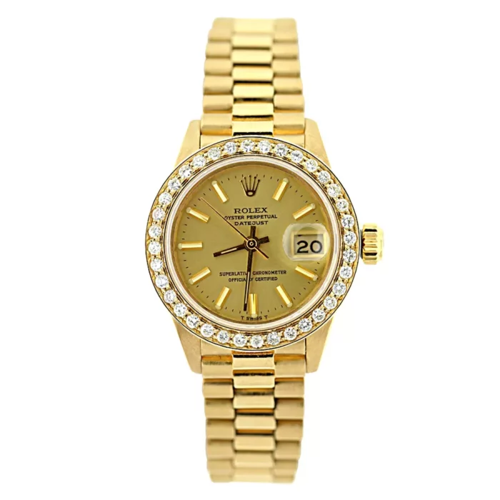 18K Gold Rolex Presidential Datejust For The Ladies